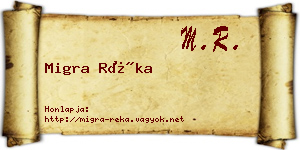 Migra Réka névjegykártya